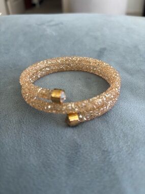 Swarovski Crytaldust Champagne / Gold Colored Double Wrap Bracelet - Women